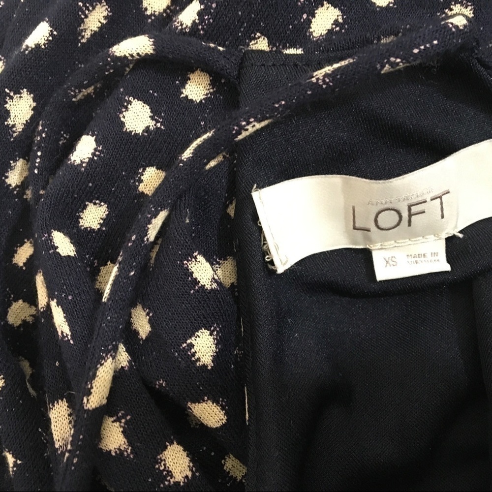 LOFT Ann Taylor Black White Polka Dot Cami Dress XS Rayon Sundress - Picture 8 of 8
